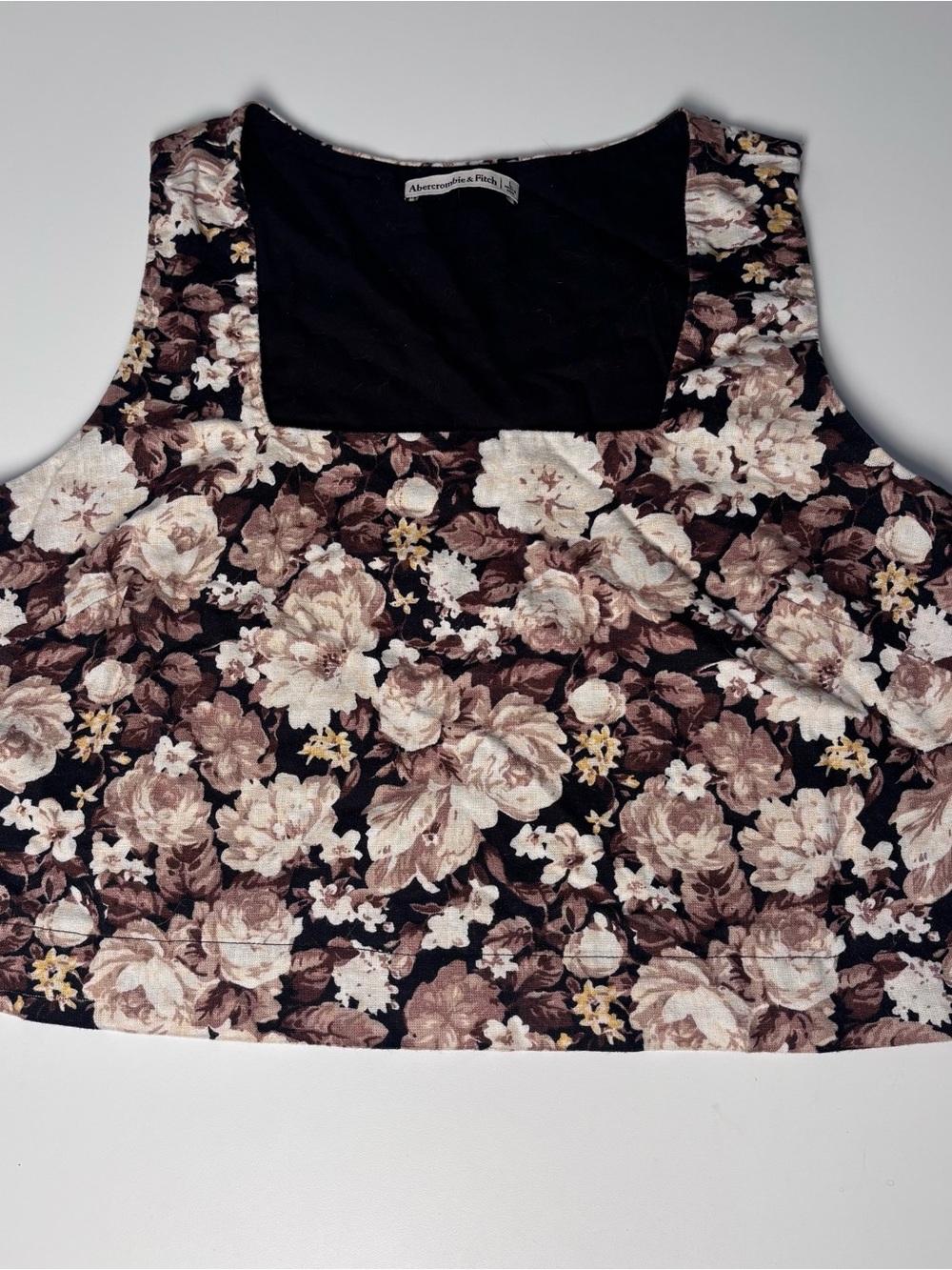 Abercrombie & Fitch Black Floral Square-Neck Cami